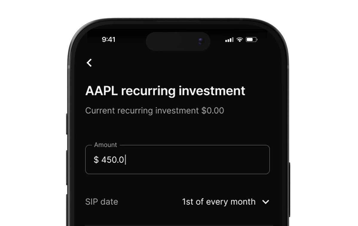 SIP in portfolio/stocks preview