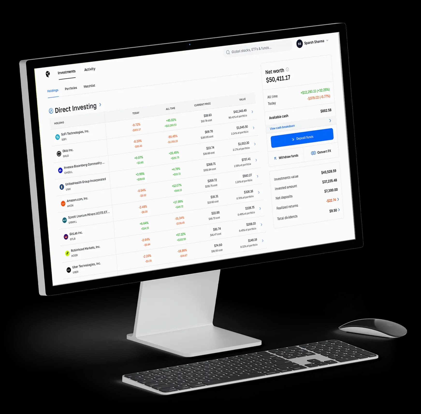 Paasa on desktop: trading and portfolio views