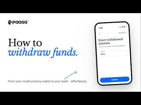 Withdraw Funds from Paasa