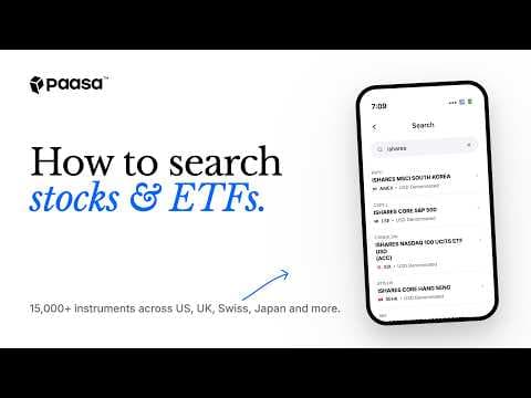 Search for Stocks & ETFs on Paasa