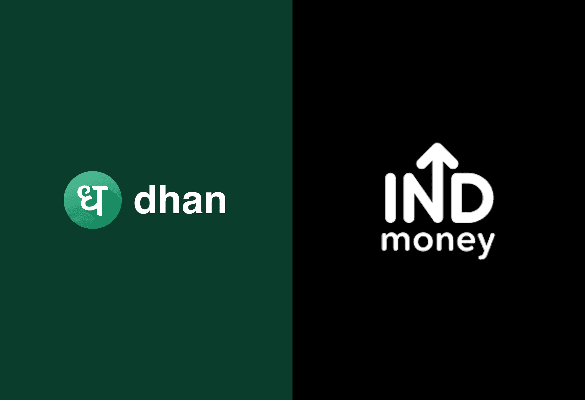 Dhan vs INDmoney for US stocks: Dhan and INDmoney logos side by side