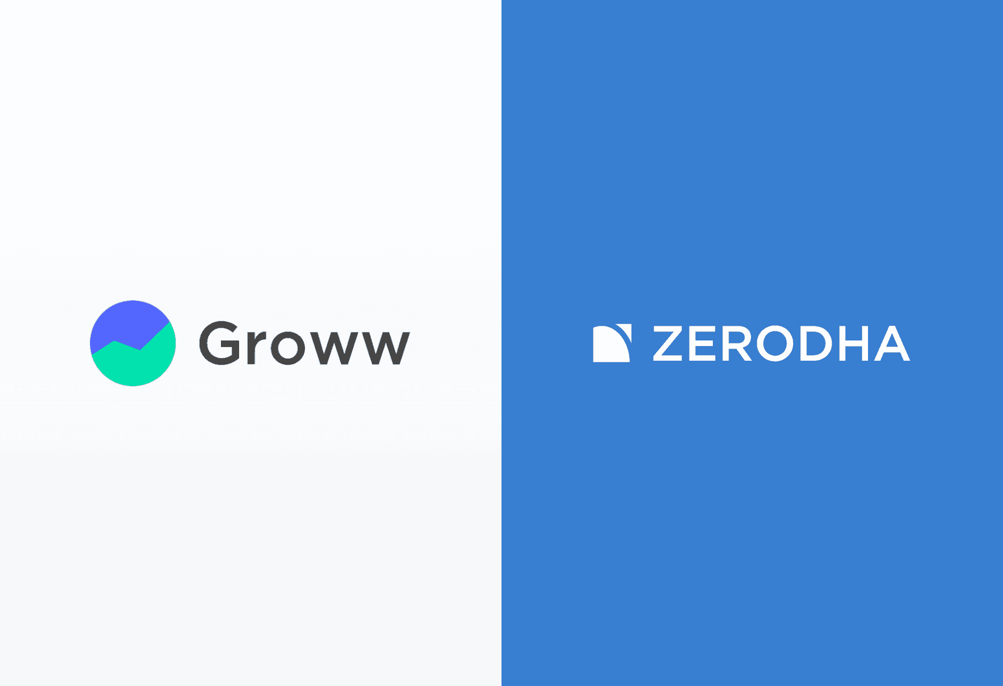 Groww vs Zerodha for US stocks: Groww and Zerodha logos side by side
