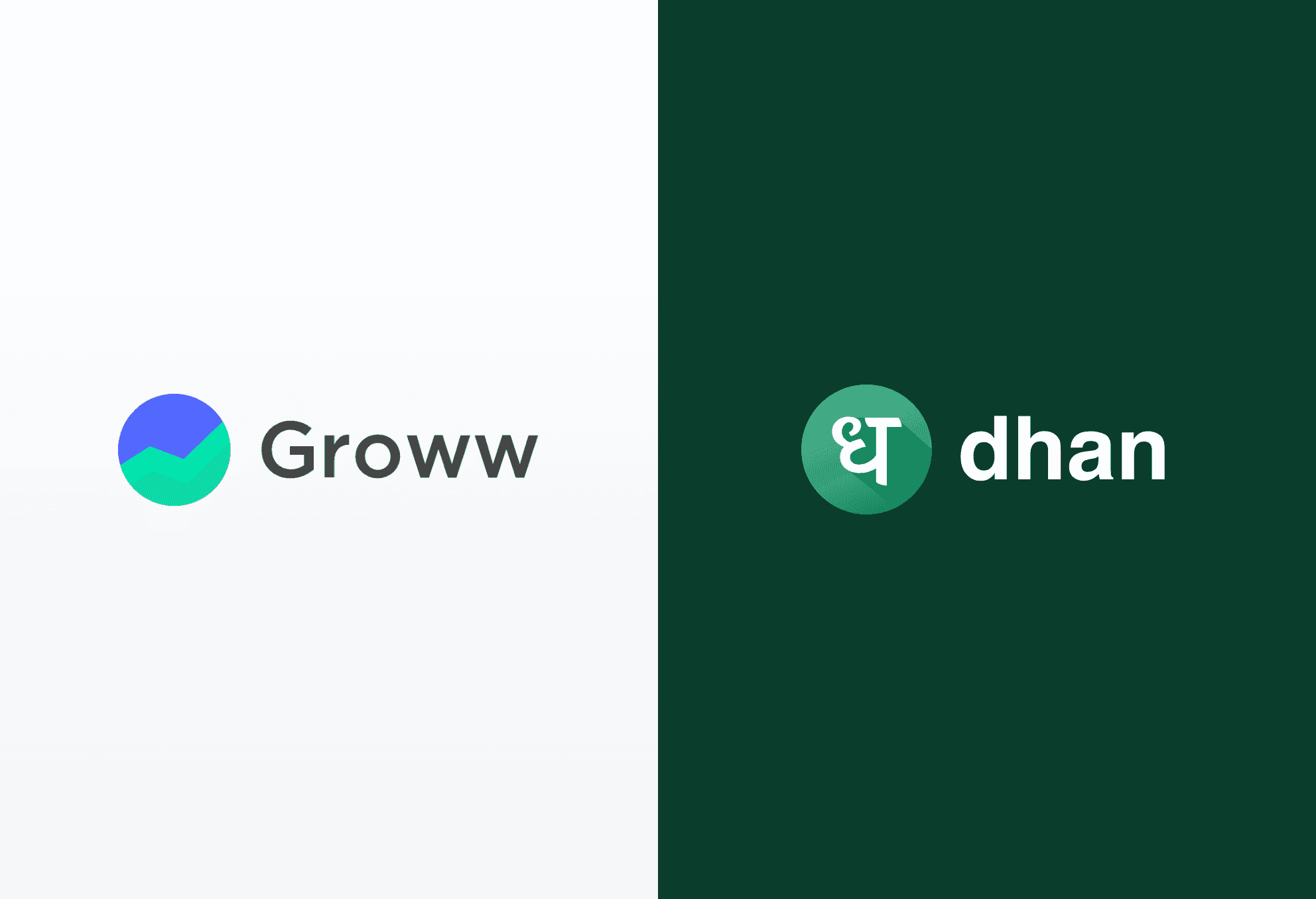 Groww vs Dhan for US stocks: Groww and Dhan logos side by side
