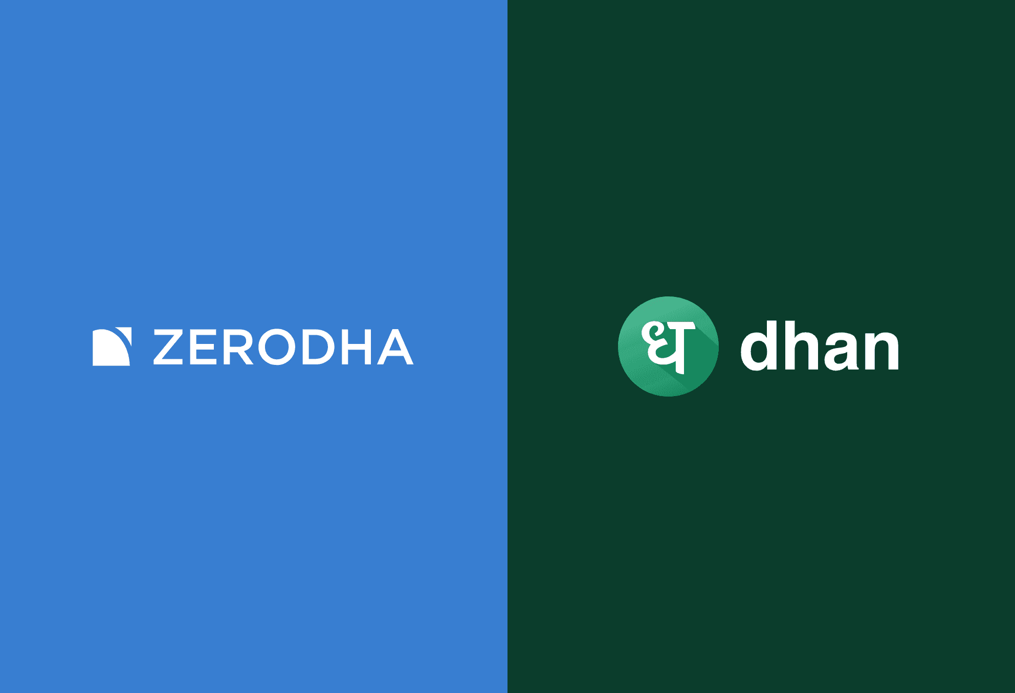 Zerodha vs Dhan for US stocks: Zerodha and Dhan logos side by side