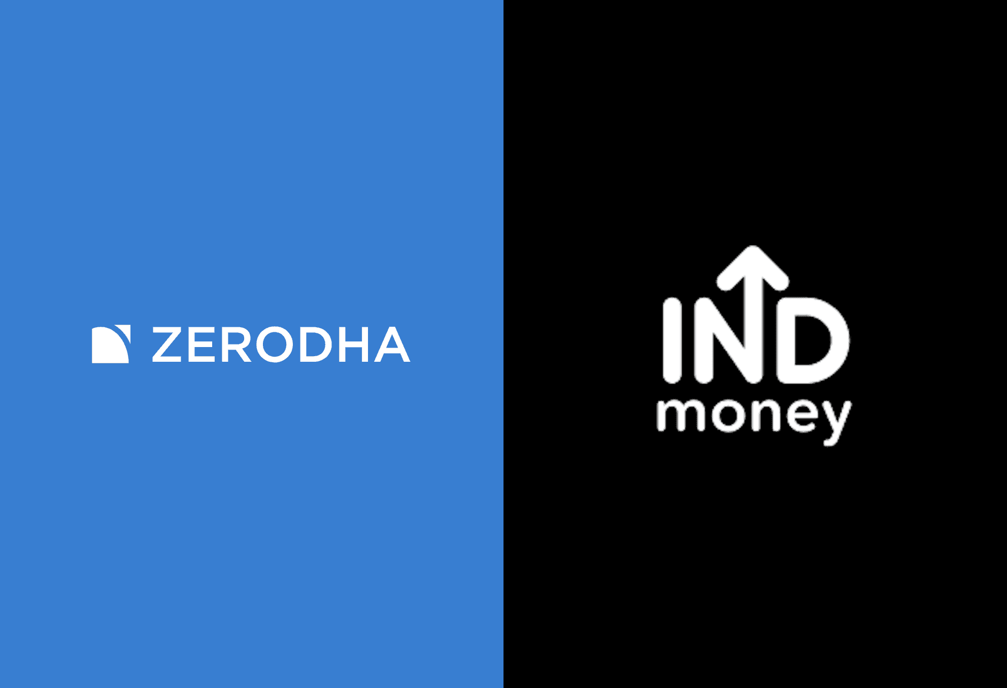 Zerodha vs INDmoney for US stocks: Zerodha and INDmoney logos side by side